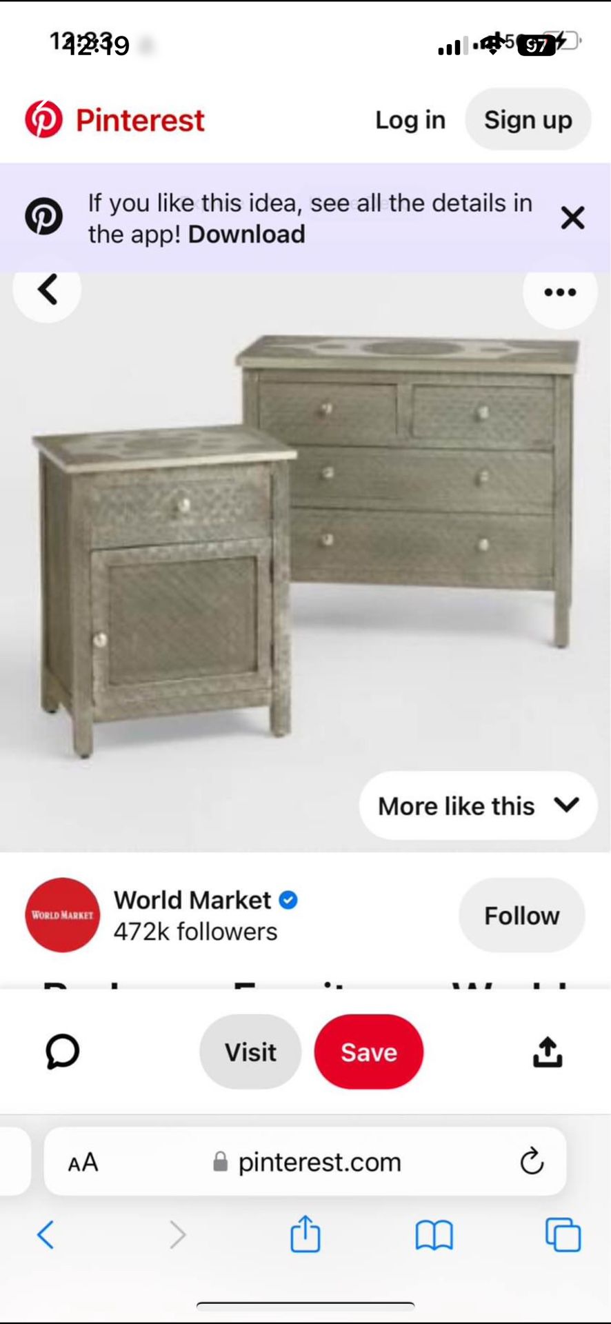 Kiran World Market Dresser + Nightstand