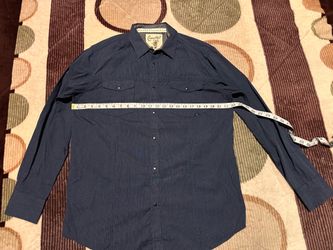 COASTAL Men’s blue large snap front western style shirt collar