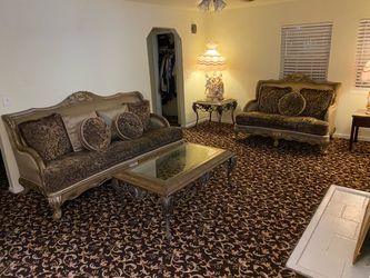 Sofa and Loveseat with coffee table and end table