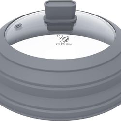 Microwave Splatter Cover Glass Splatter Guard Lid with Collapsible Silicone