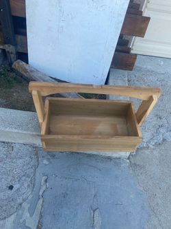 Wooden Tote Caddy with Handle