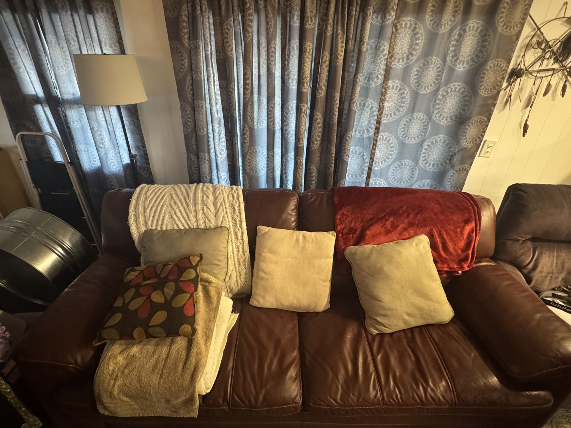 Leather Burgundy Couch