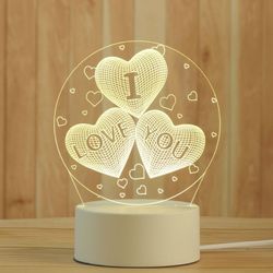 Romantic Love 3D Acrylic Led Lamp Light. Christmas, Valentine's Day , Wedding And Birthday Party 