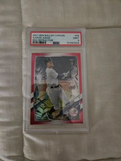 Aaron Judge 2021 Ben Baller Chrome  5/5 Red Refractor PSA 9