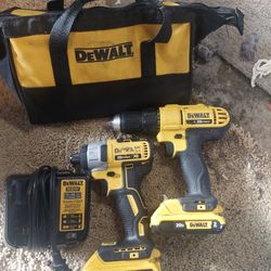 Dewalt Drill And Compat Drill Batteries And Charger