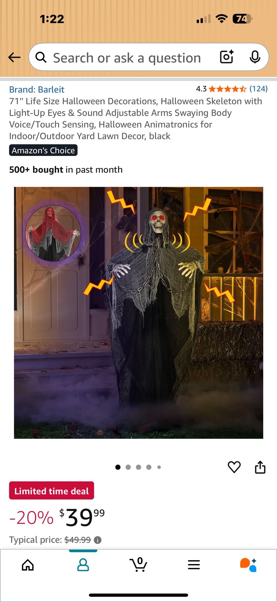 Halloween Skeleton 71”