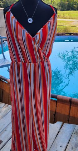 Rue21 Vibrant Multicolor Striped Jumpsuit
