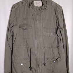 Ci SONO Utility Milirary Jacket Womens size Med Army Olive Green Light Weight