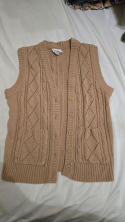 Beige Knit Sweater Vest