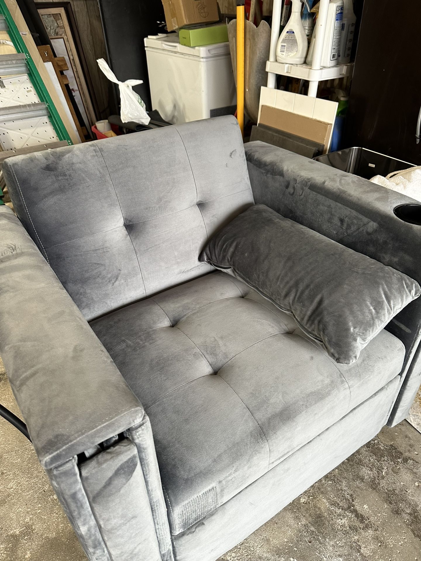 Gray Convertible Chair Bed