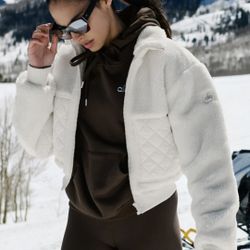 Alo Sherpa Edge Bomber Jacket White 