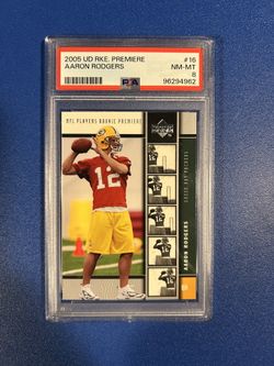 2005 Upper Deck NFL Players Rookie Premiere - Aaron Rodgers #16 Rookie (RC) PSA 8 NM-MT