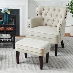 Upholstered Armchair With Ottoman