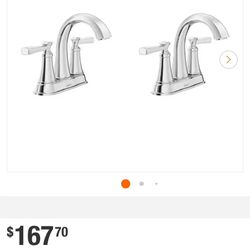 American Standard Rumson 4 in. Centerset Double Handle Bathroom Faucet in Polished Chrome (2-pack)