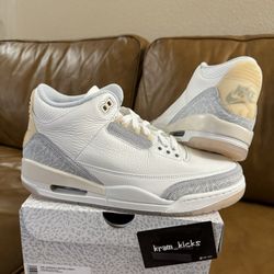 New* 2024 Nike Air JORDAN 3 Retro White Craft Ivory MENS Size 11.5 US - OG All DS