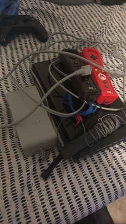 Nintendo Wii Console with Controllers and Cables