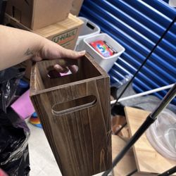 Tiny Wooden Trash Bin 