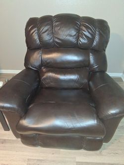 Dark Brown Leather Recliner Chair
