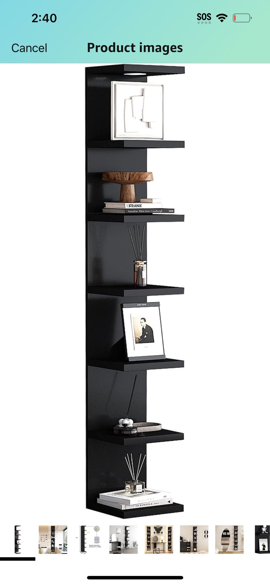 Black Wall 7 Tier Shelves