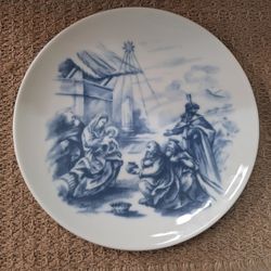 RARE Portuguese Porcelain Nativity Scene Decorative Plate