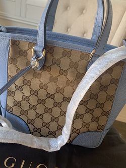 New Gucci GG Canvas calf leather tote