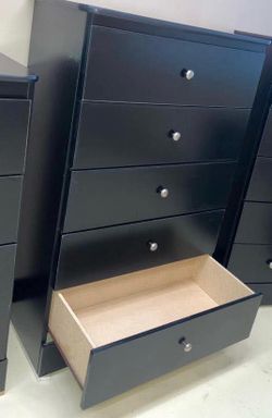5 Drawer black with rails