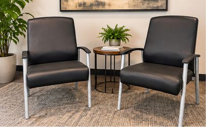 2 Heavy-Duty Commercial Office Guest Chairs – Extra Large – $225 Pair