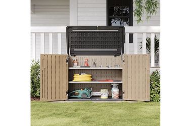 New, Outdoor Resin Shed With Shelves