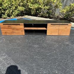 Beautiful Black Wood Rustic Modern Tv Stand Television Table Media Center Console Low Floor Cabinet Drawer Shelf 