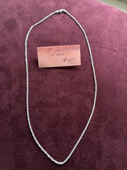 18” Sterling Silver Twisted Rock Necklace 