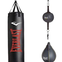 Everlast 3 Piece Set 100 Pound Heavy Bag, Speed Bag and Double End Bag