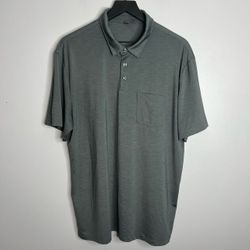 Vuori Zephyr Polo Shirt Mens XL Smoke Beryl Heather Gray