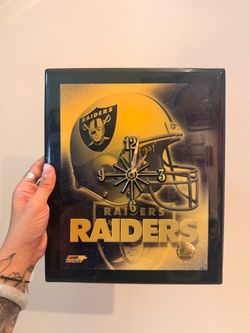 Oakland Raiders NFL Wall Clock Plaque