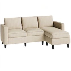 Convertible L Shaped Sleeper Sectional Sofa Couch 3 Seat Sofa with Reversible Chaise for Living Room Apartment and Small Space