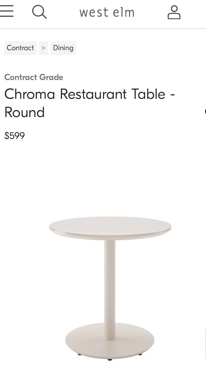 Clearance Sale: West Elm Tables / West Elm Chroma Round Restaurant Table 36” $200