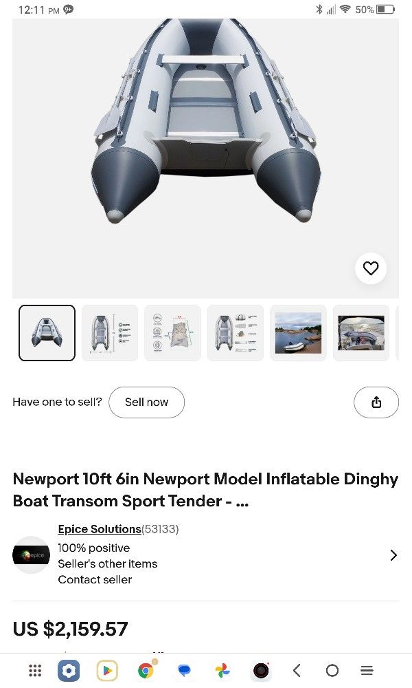 Newport Ten Foot Inflatable Boat With Hard Wood Bottom