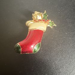Vintage Christmas Brooch Pin
