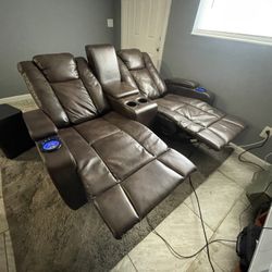 Full Leather Electric Sofa 