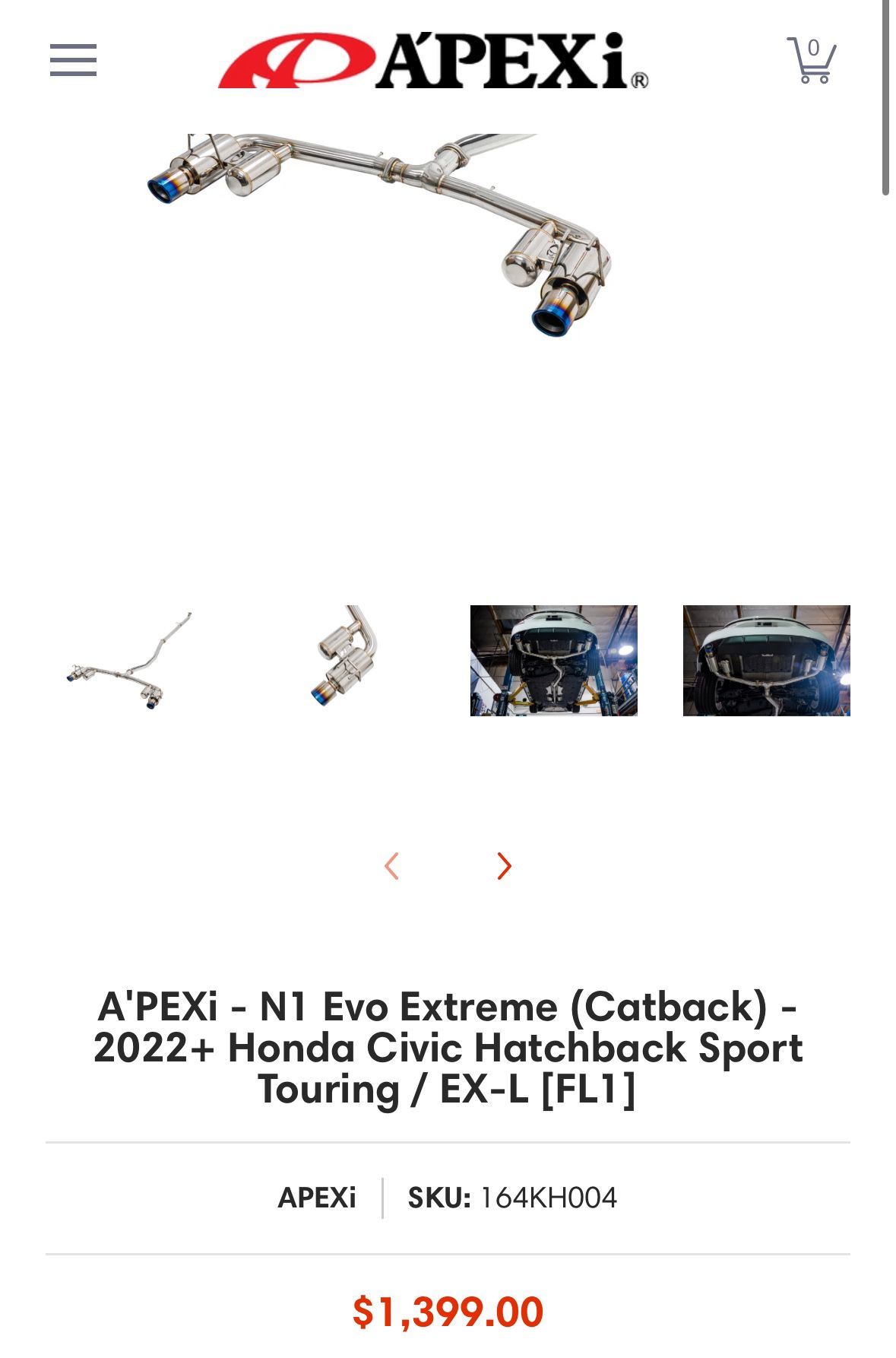 A'PEXi - N1 Evo Extreme (Catback) - 2022+ Honda Civic Hatchback Sport Touring / EX-L [FL1]