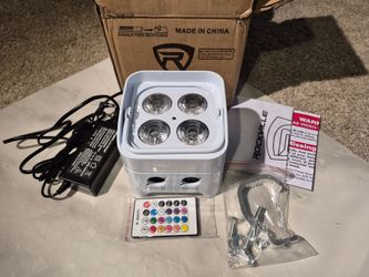 Rockville Best Par 50 White Rechargeable RGBWA+UV LED PAR Wireless DMX Remote
