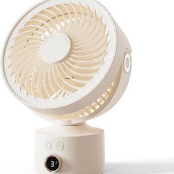 Desk Fan, Small Oscillating Fan for Bedroom, 9 Inch Table Fans Quiet,Desk Air Circulator Fan with 3 Speeds, 4H Time, Rechargeable Fan for Office/Dorm/