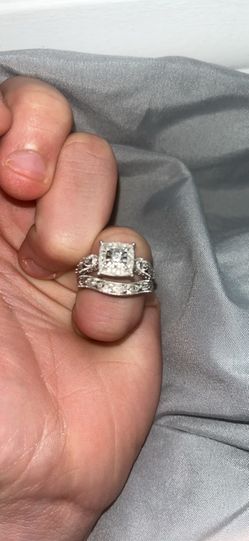 2 piece engagement ring set 1/5 carat diamonds