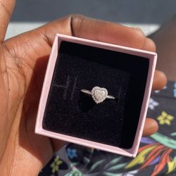 Pandora ring w carving of D&D on the heart