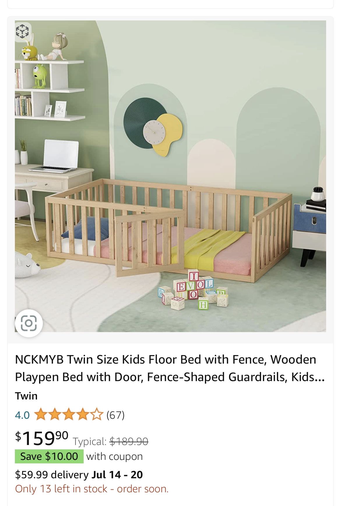 Twin Kids Floor Bed
