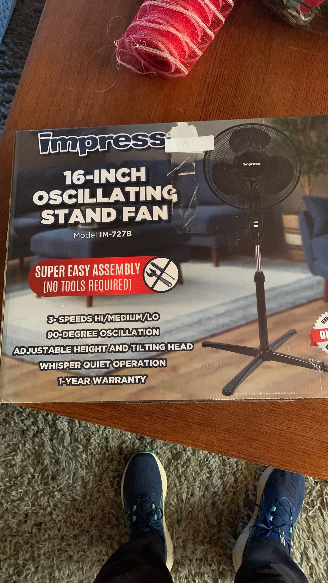 Fan 16” Oscillating Stand Fan NEW