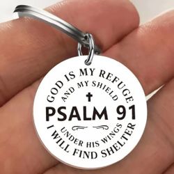 God Jesus Lord Cross Stainless Steel Keychain 
