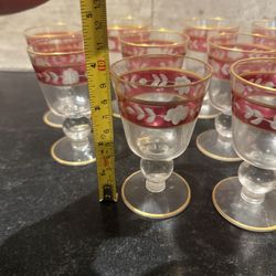 Antique 1920's Era Sherry Glasses 