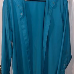 Turquoise Button Up Men’s