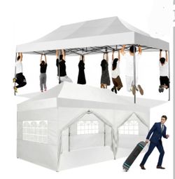 10x20 Pop Up Canopy with 6 Sidewalls, Heavy Duty UPF 50+ Waterproof All Season Commercial Tent for Outdoor Weddings