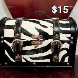 Vintage Zebra Print Vault Box 